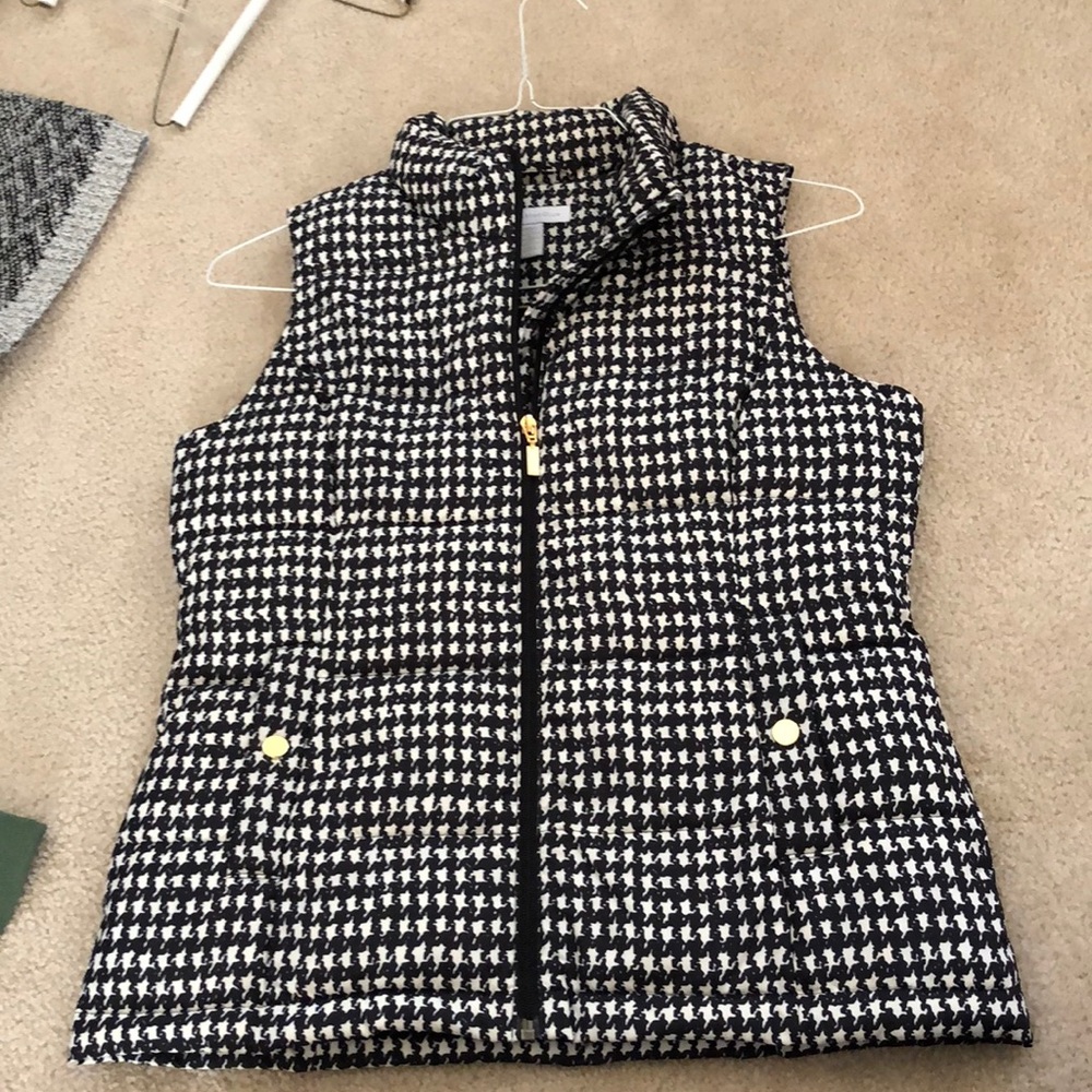 Houndstooth Puffer vest